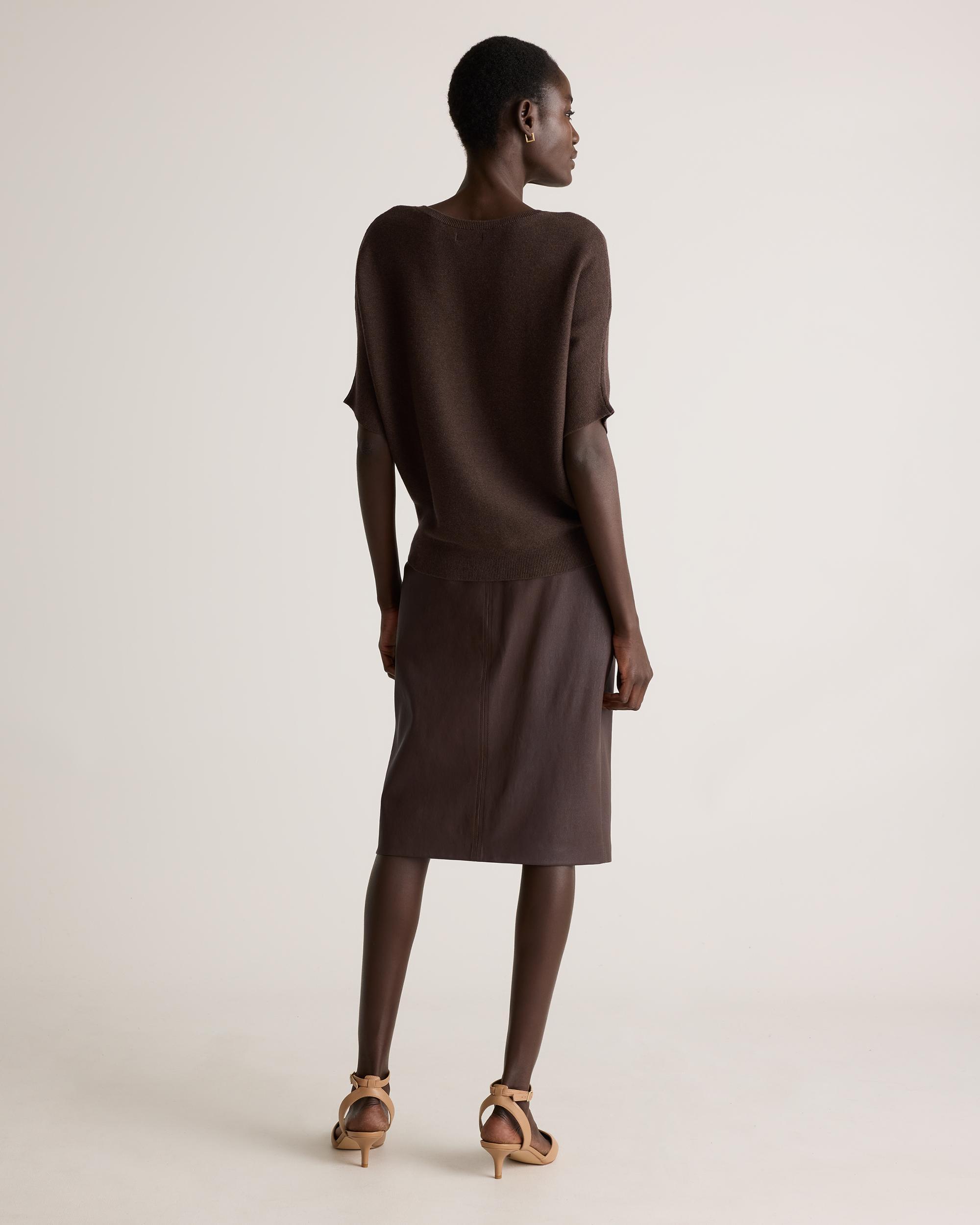 Quince | Women's Lightweight Cotton Cashmere Link-Stitch Dolman Sweater Size XL Product Image