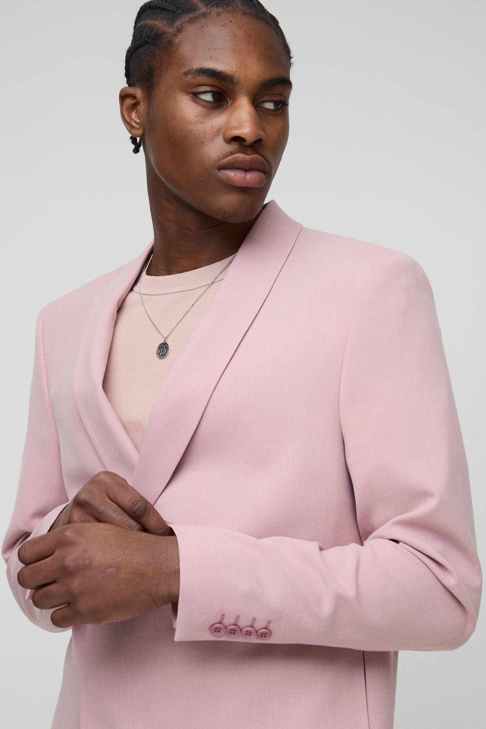 Straight Fit Asymmetrical Detail Suit Jacket | boohooMAN USA Product Image