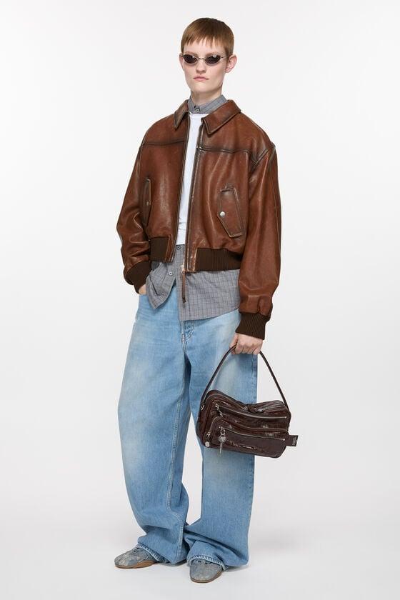 Leather bomber jacket Product Image
