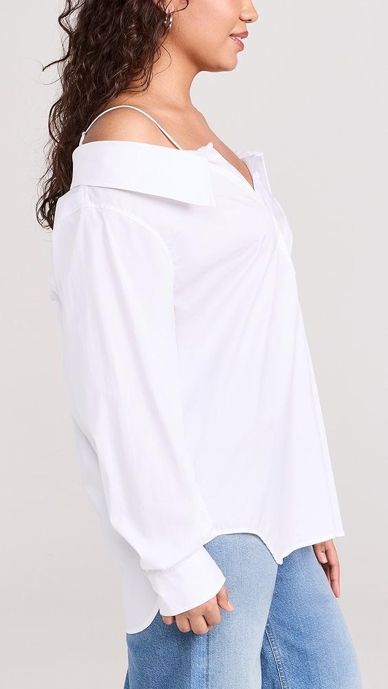 Good American Poplin Off Shoulder Shirt | Shopbop Product Image