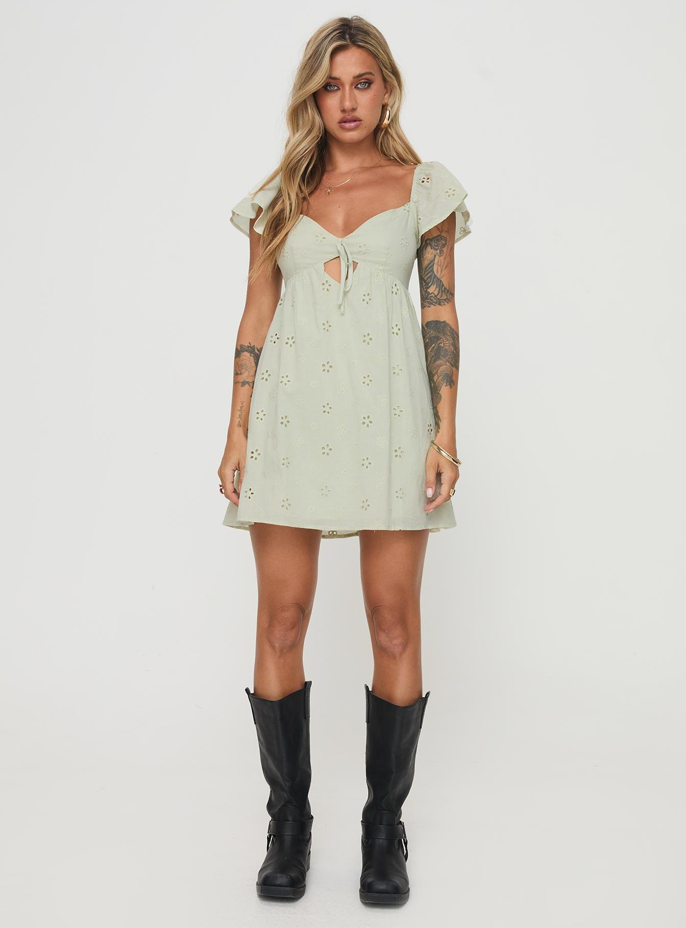 Staban Mini Dress Sage Product Image