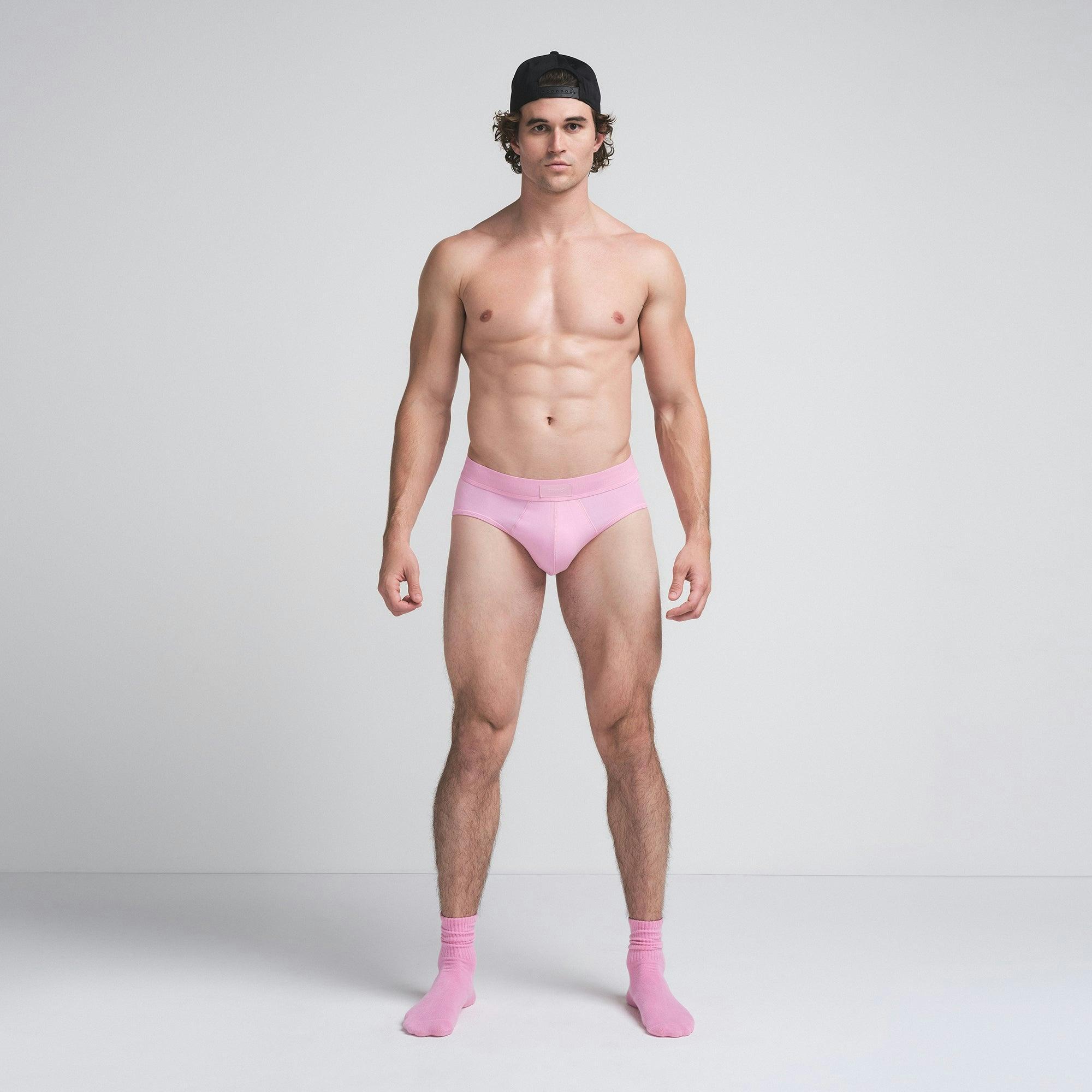 SKIMS COTTON MENS BRIEF 3-PACK | BUBBLE GUM UMBER MULTI Product Image