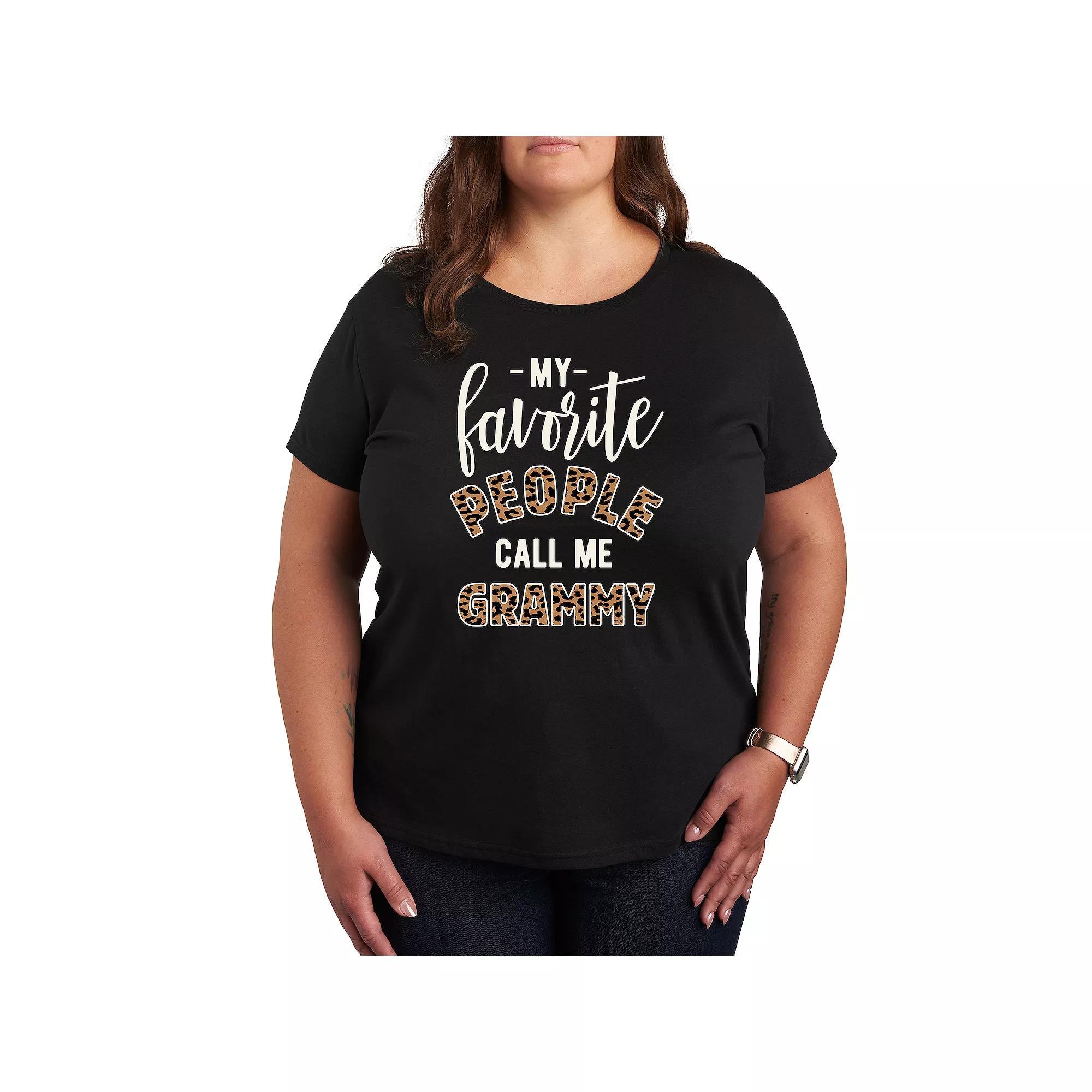 Plus Favorite People Grammy Graphic Tee, Womens Blue Product Image