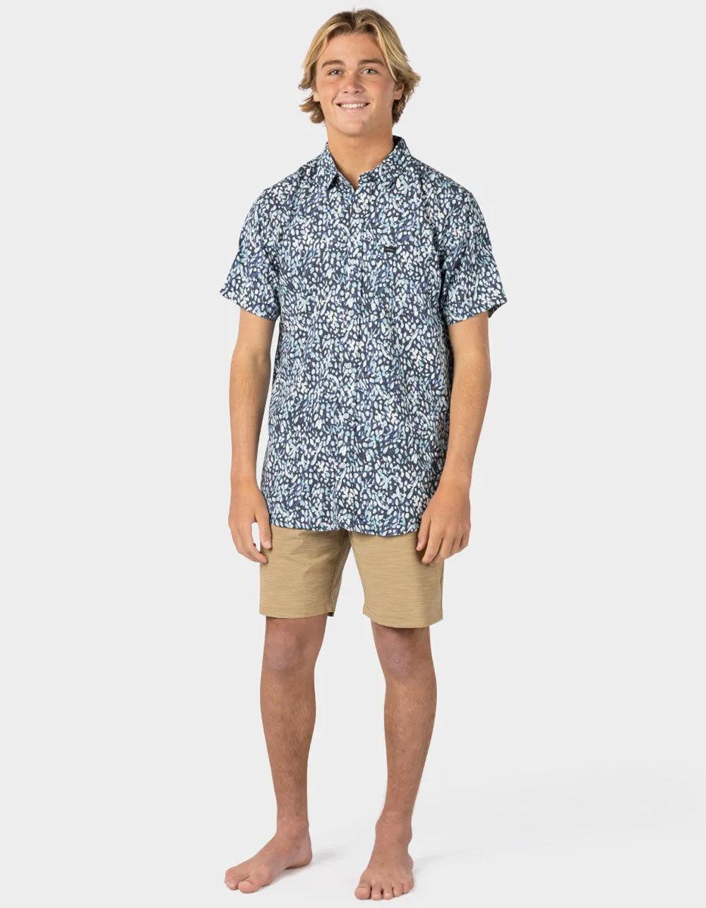 RIP CURL Motions Mens Button Up Shirt - BLUE Product Image