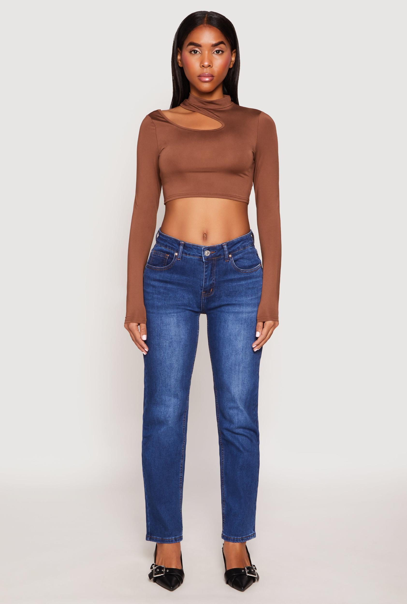 Womens Daisy Keyhole Shoulder Crop Top Product Image