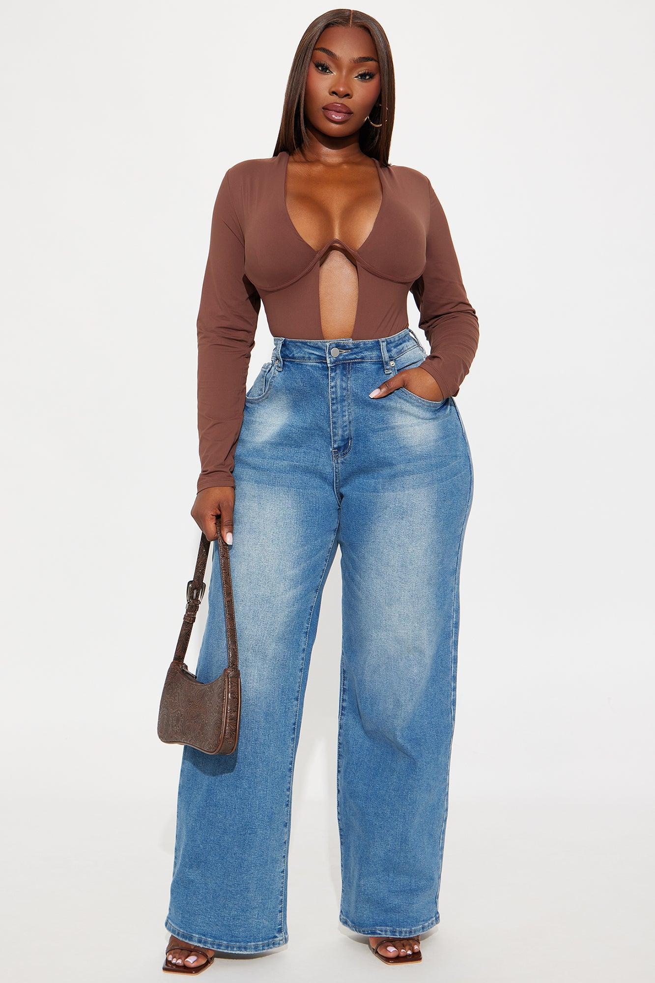 Eliza Long Sleeve Bodysuit - Chocolate Product Image