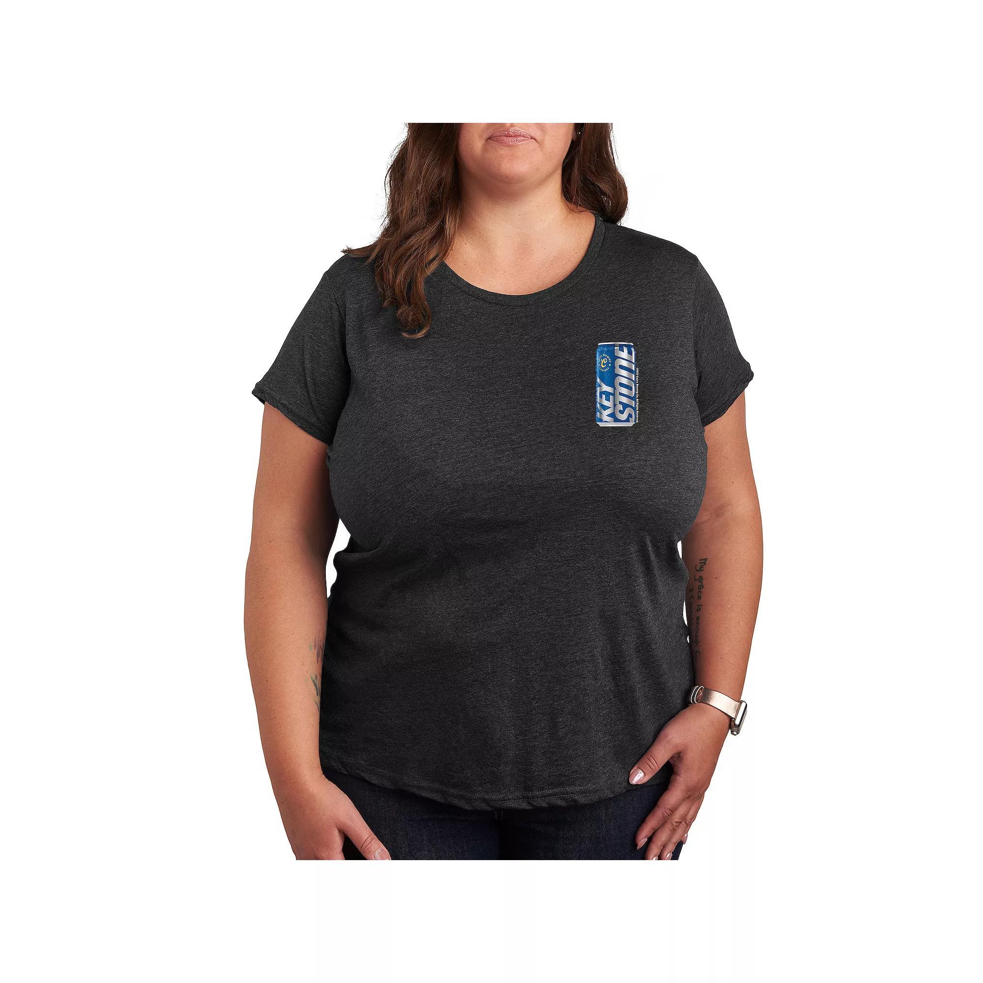 Plus Shamrock Hearts Line Art Graphic Tee, Womens Heather Grey Product Image