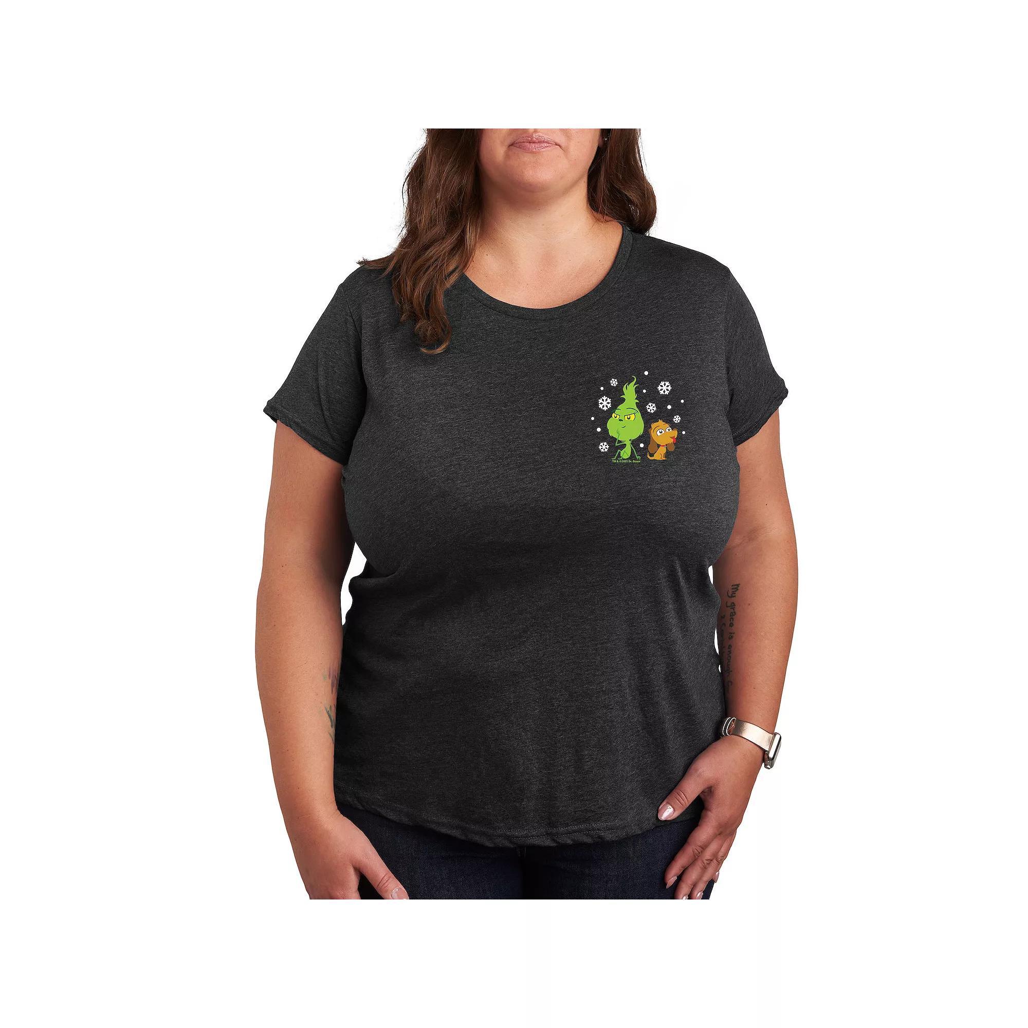 Plus Stars Moon Sun Graphic Tee, Womens Heather Grey Product Image
