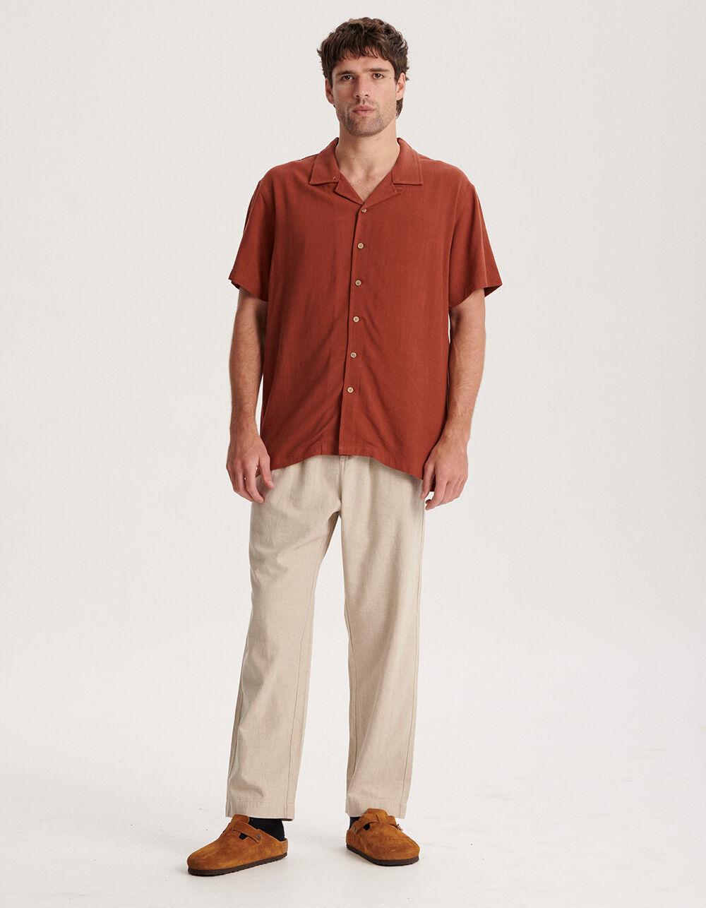 THE CRITICAL SLIDE SOCIETY Ernie Mens Resort Shirt - BURNT ORANGE Product Image