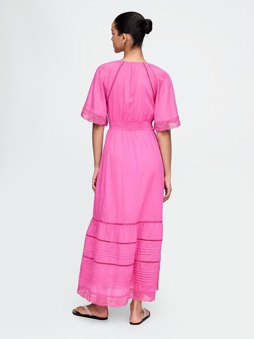 Lace-Trim Midi Dress Product Image