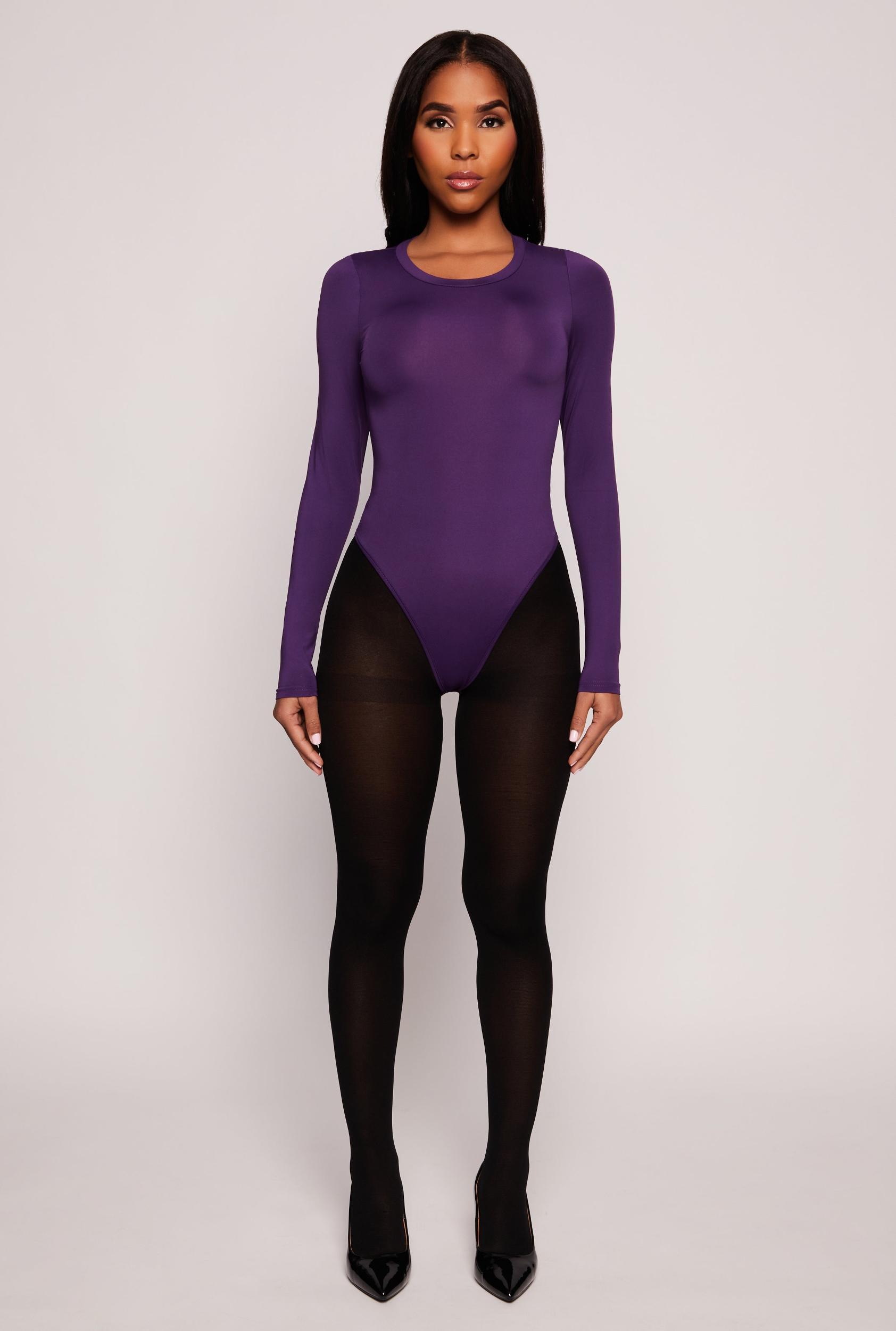 Womens Daisy Long Sleeve Crew Neck Bodysuit Product Image