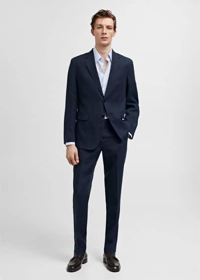 Mango Mens 100% Linen Slim-Fit Suit Blazer Product Image