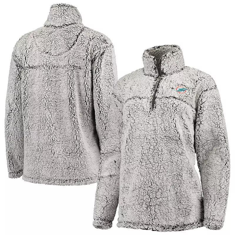 Women's G-III 4Her by Carl Banks Gray Arizona Cardinals Sherpa Quarter-Zip Pullover Jacket, Size: Small, Grey Product Image