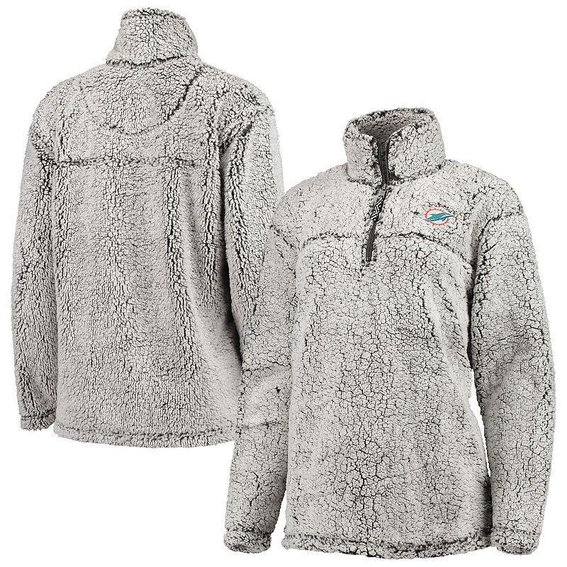 Women's G-III 4Her by Carl Banks Gray Arizona Cardinals Sherpa Quarter-Zip Pullover Jacket, Size: Small, Grey Product Image