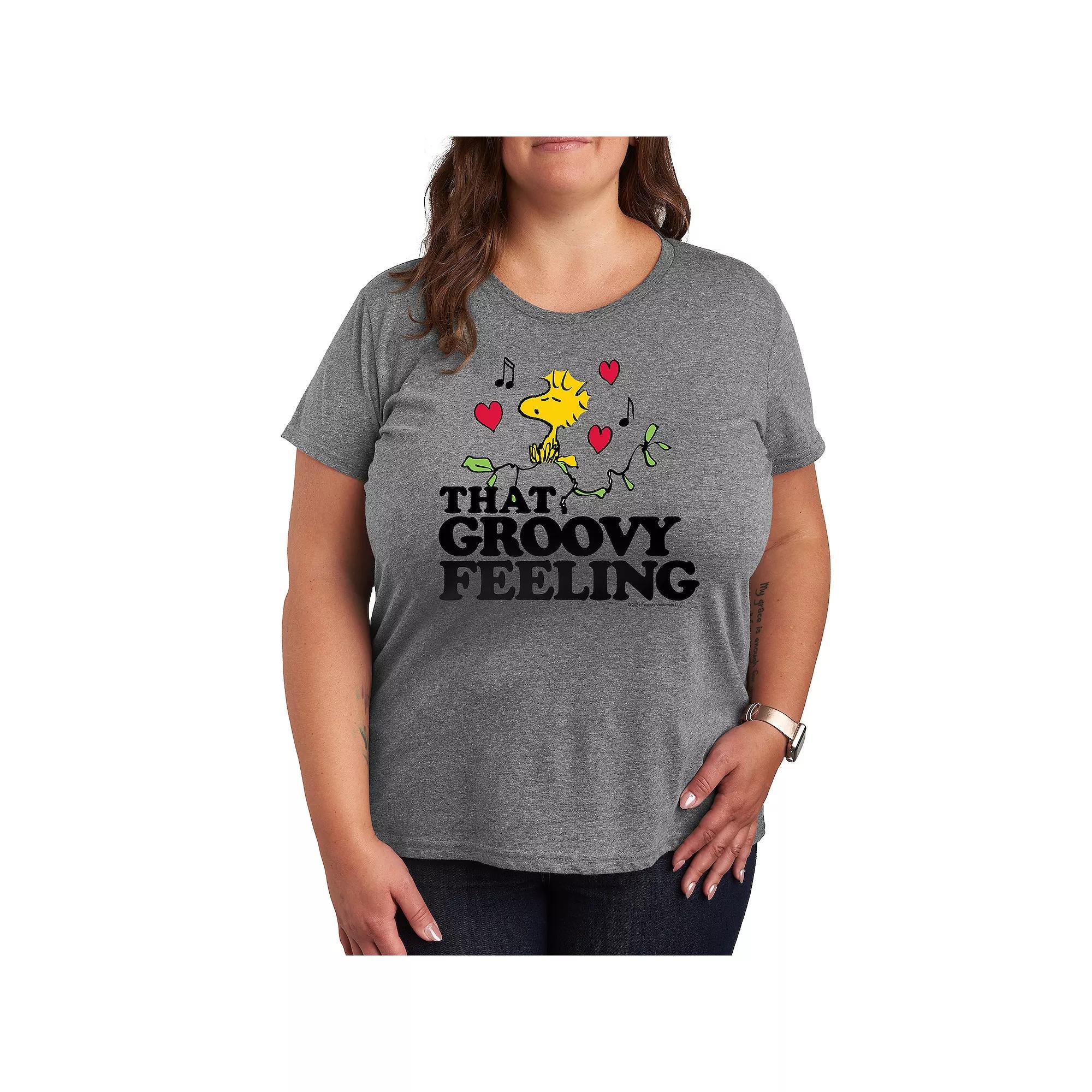 Plus Size Peanuts Groovy Feeling Graphic Tee, Womens Product Image