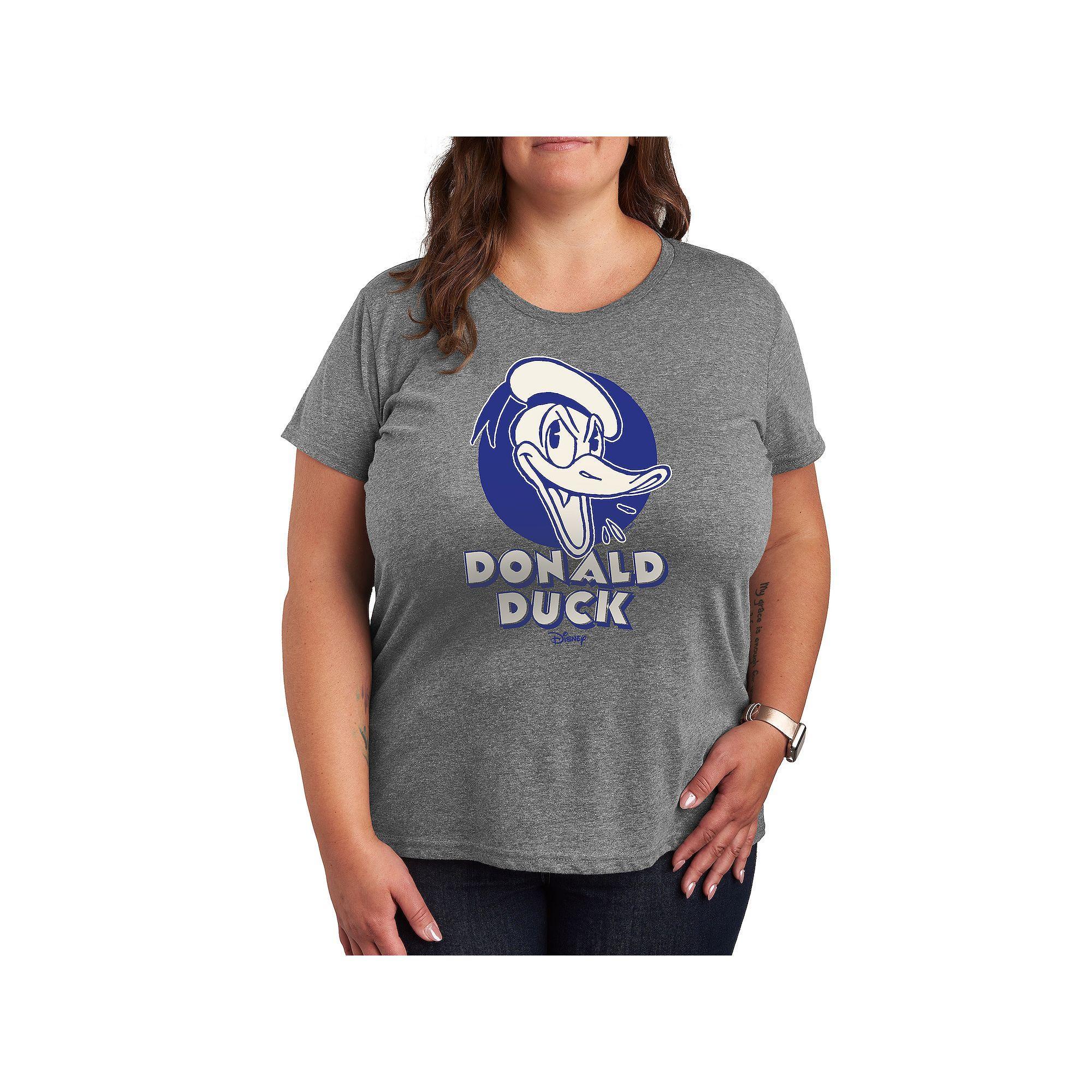 Disneys Donald Duck Plus Classic Graphic Tee, Womens Grey Gray Product Image