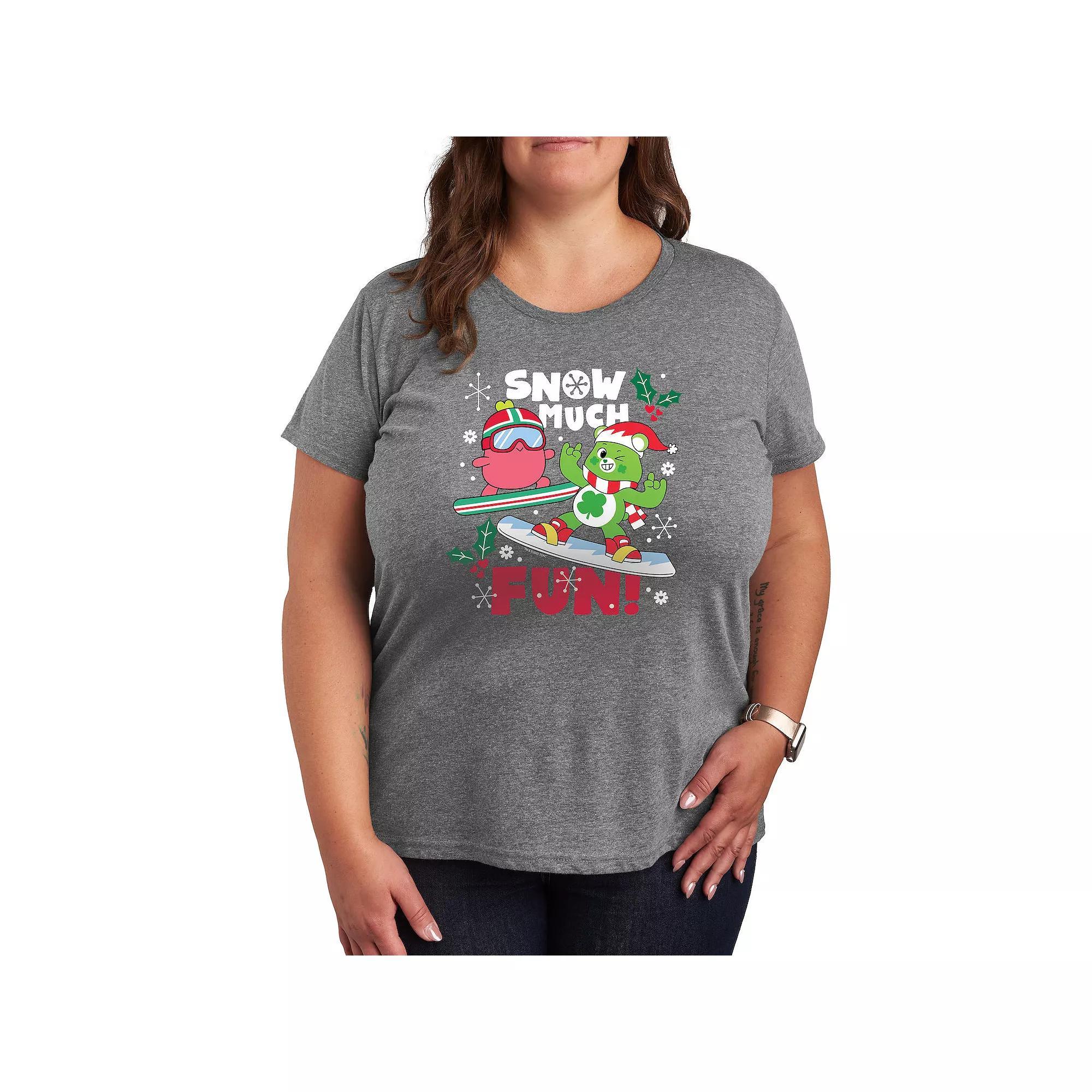 Plus Care Bears Snow Much Fun Graphic Tee, Womens Grey Gray Product Image