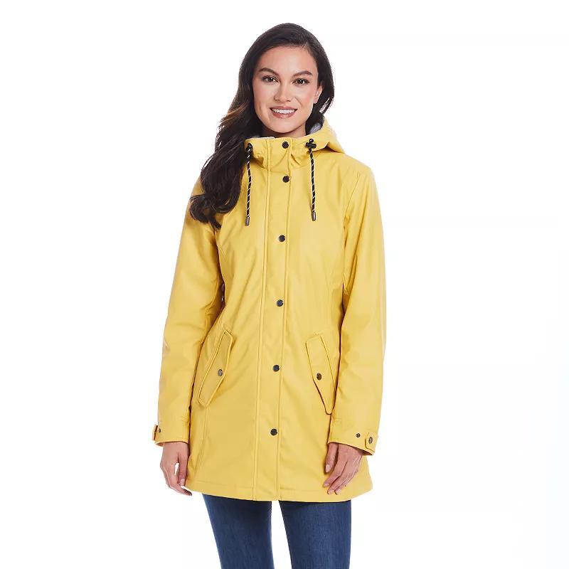 Women's Weathercast Hooded Midweight Rain Jacket, Size: Small, Dark Purple Product Image