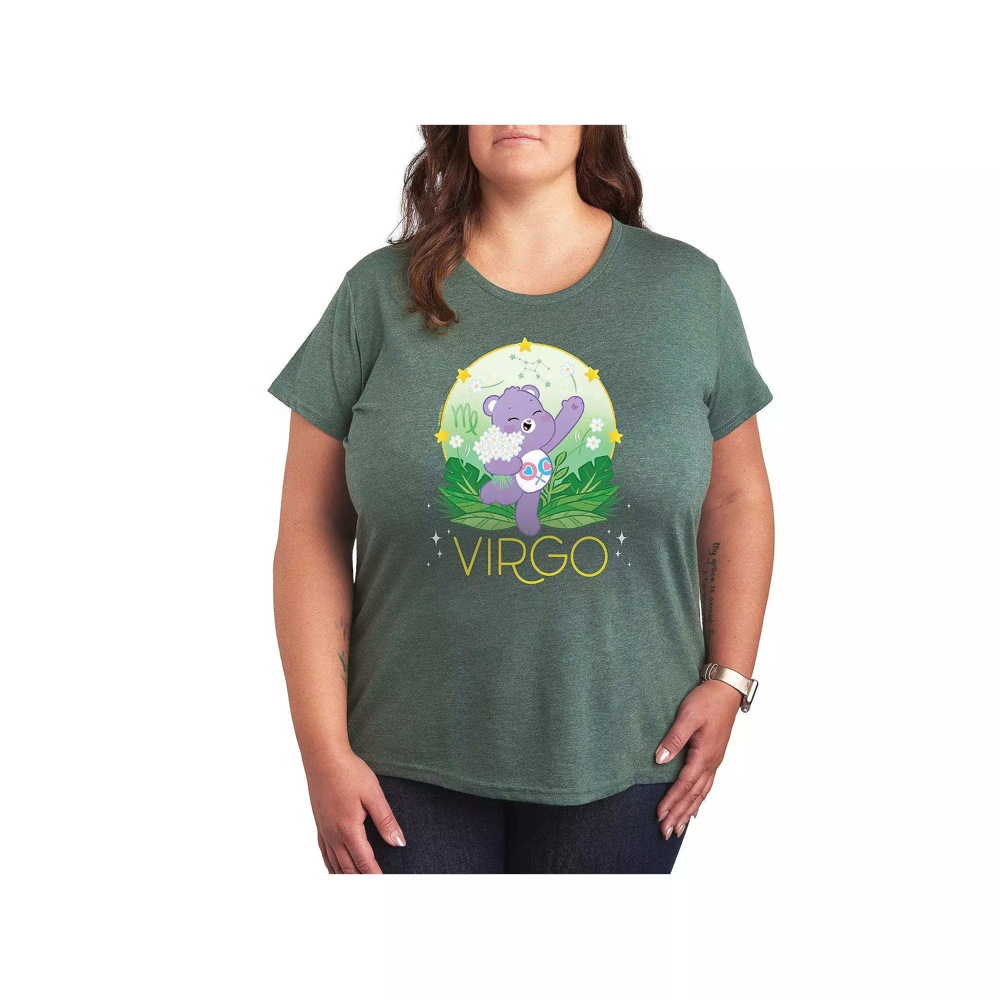 Plus Care Bears Virgo Graphic Tee, Womens Grey Juniper Product Image