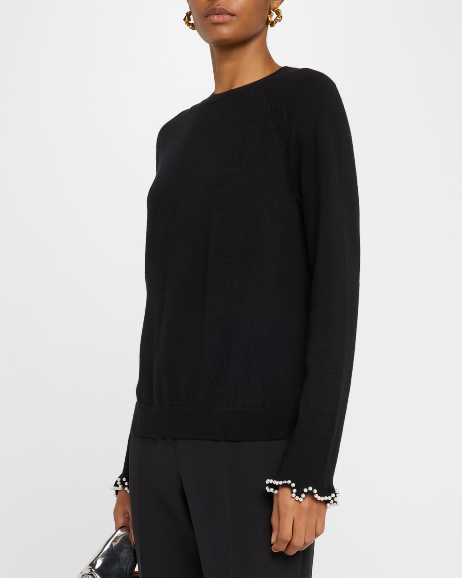 Bead-Trim Cashmere Sweater Product Image