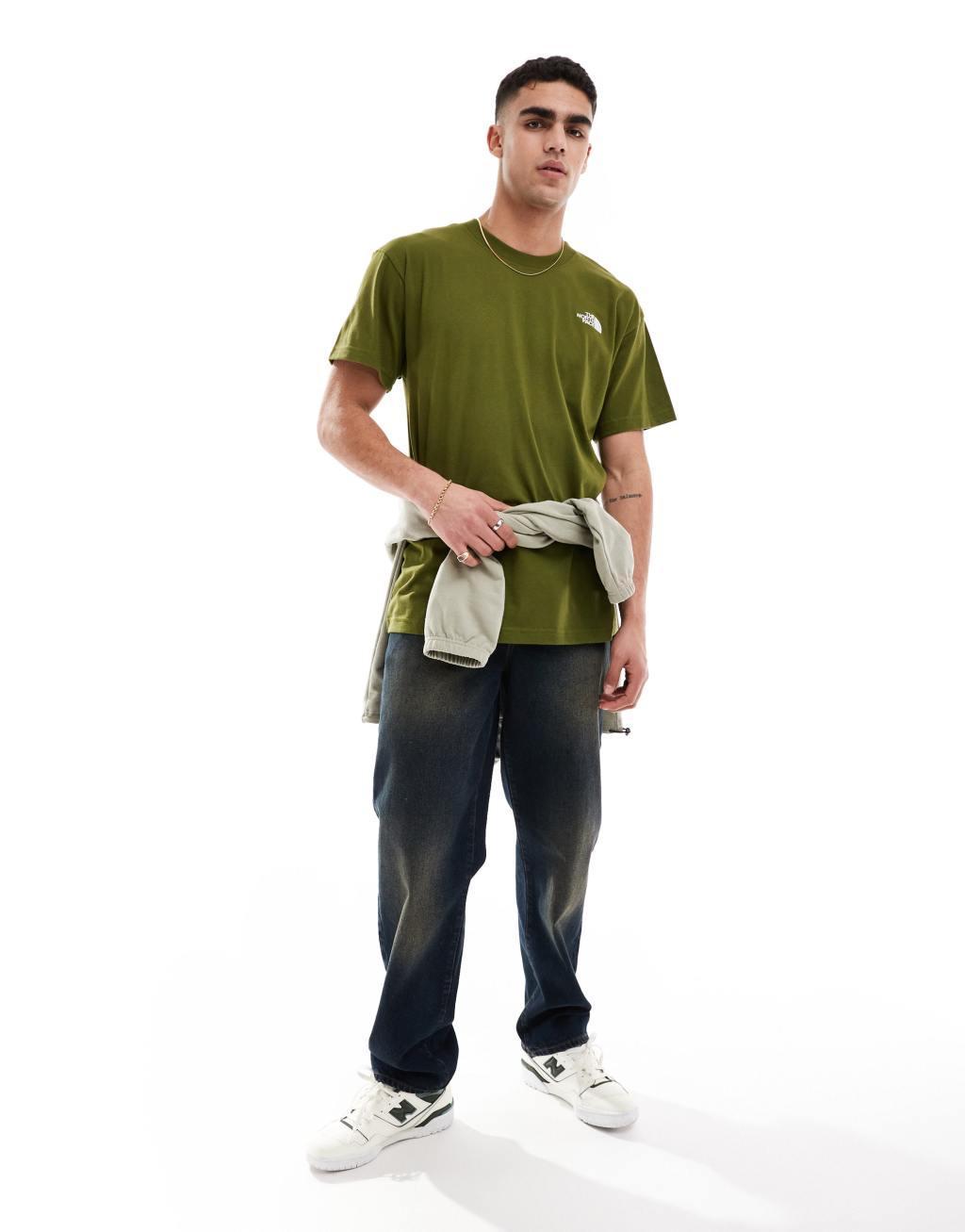 The North Face Evolution box fit t-shirt in olive green Product Image