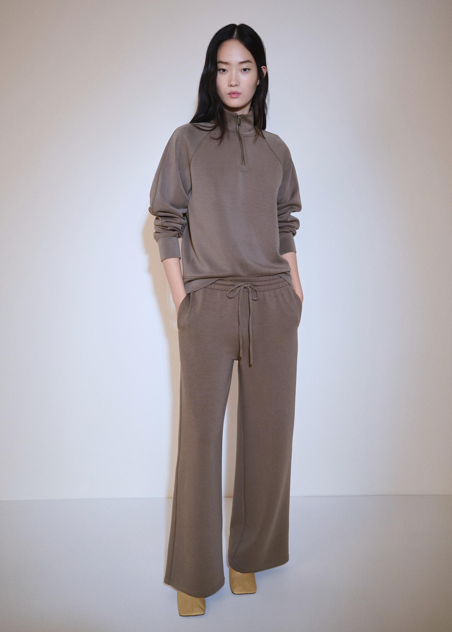 Turtleneck sweatshirt with zip - Women | MANGO USA Product Image