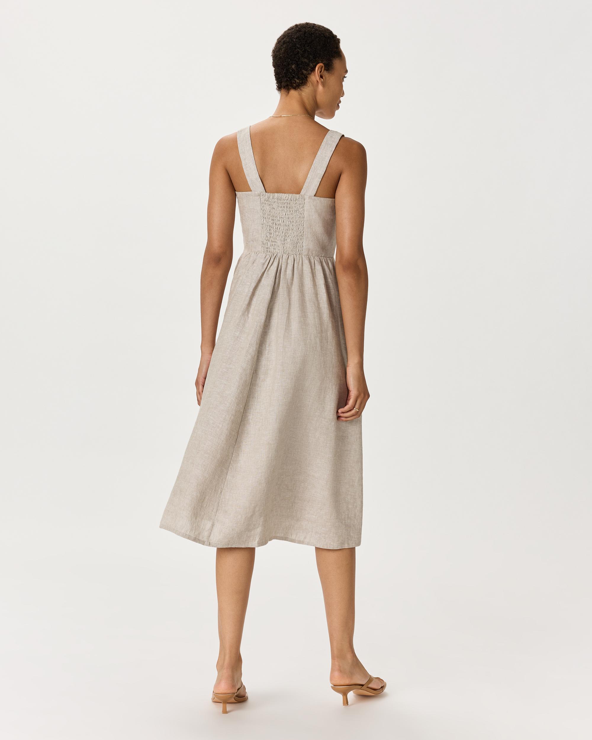Quince | Women's 100% European Linen Fit & Flare Midi Dress Product Image