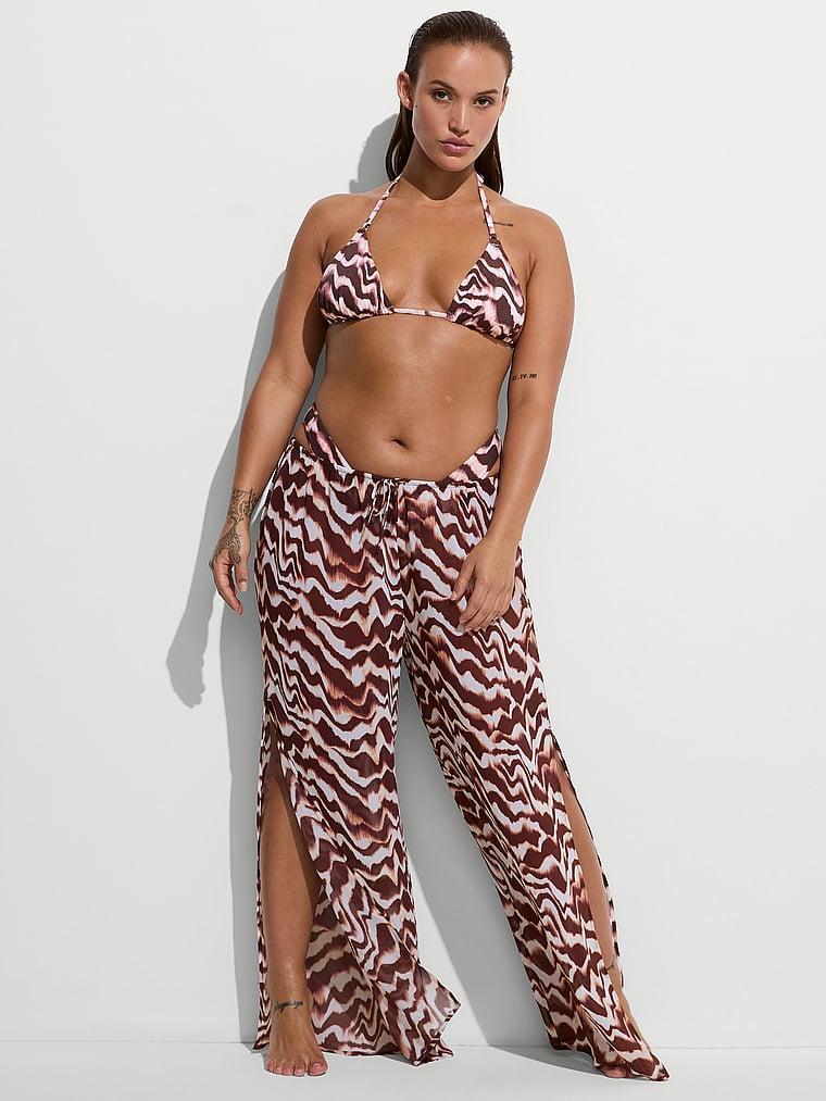 Beachwear Sheer Crinkle Wide-Leg Pants Product Image