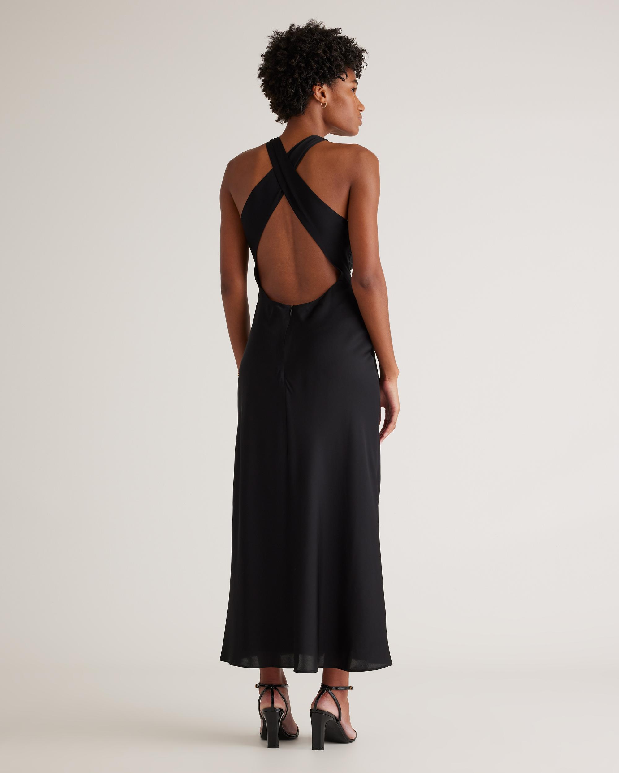 Quince | Women's Washable Stretch Silk High Neck Midi Dress Size XS, Mulberry Silk Product Image