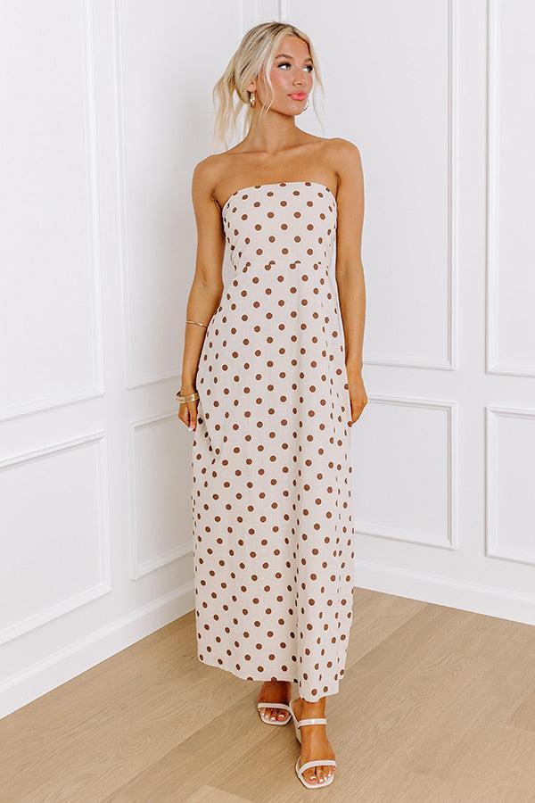 Spotted In The Vineyard Linen-Blend Maxi Dress Product Image