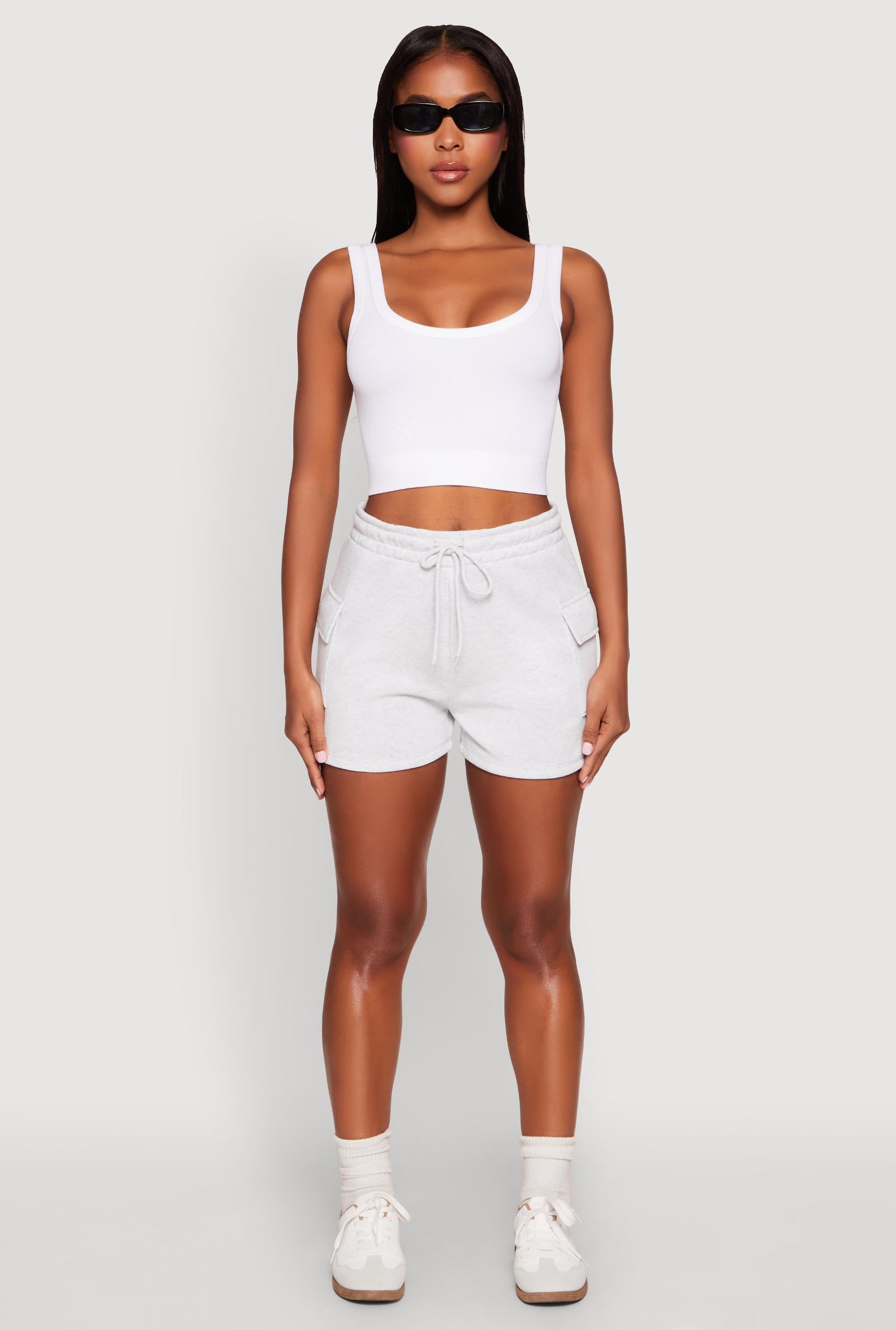 Womens Drawstring Cargo Sweatshorts Product Image