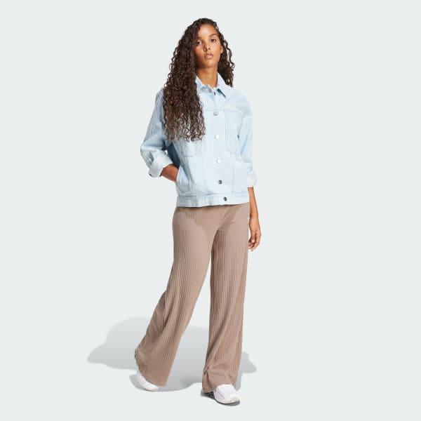 adidas Premium Essentials Denim Jacket Light Denim XS Womens Product Image