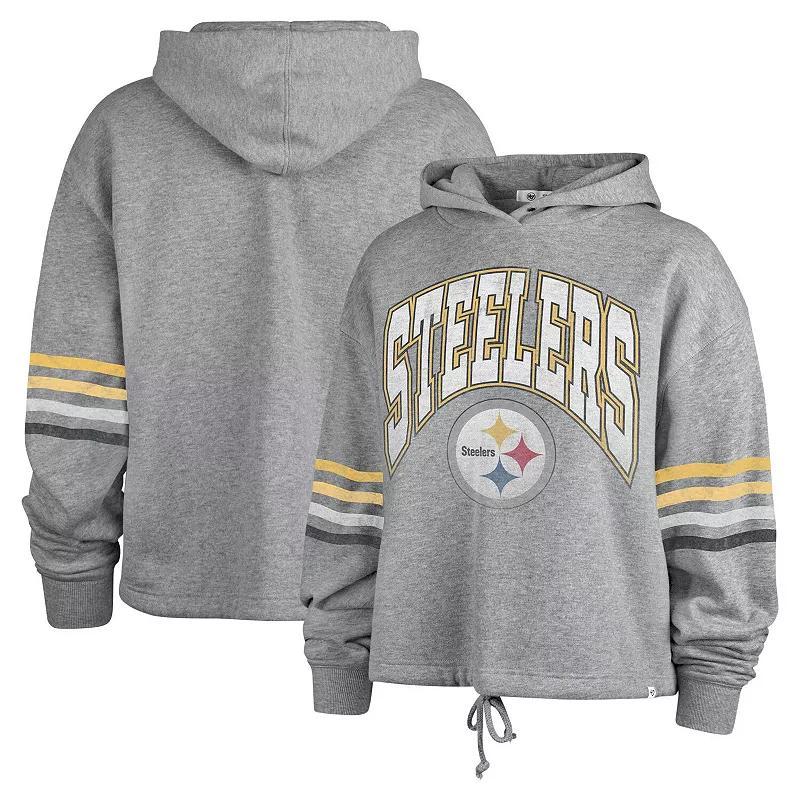 Womens 47 Heather Gray Pittsburgh Steelers Upland Bennett Pullover Hoodie Product Image