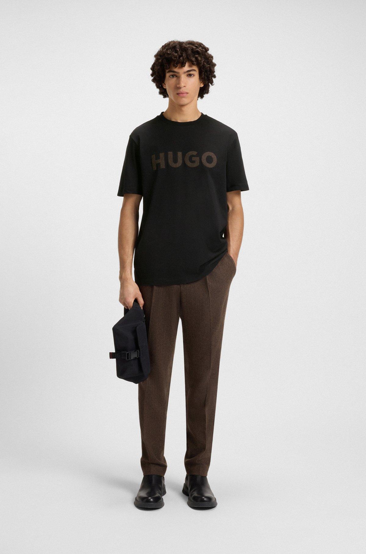 Cotton-jersey T-shirt with herringbone logo Product Image