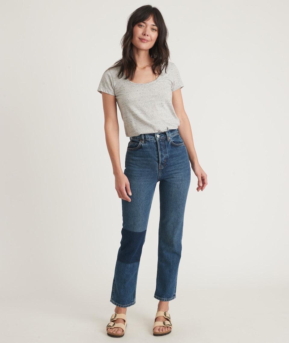 Scoop Neck Tee in Ash Neps Product Image