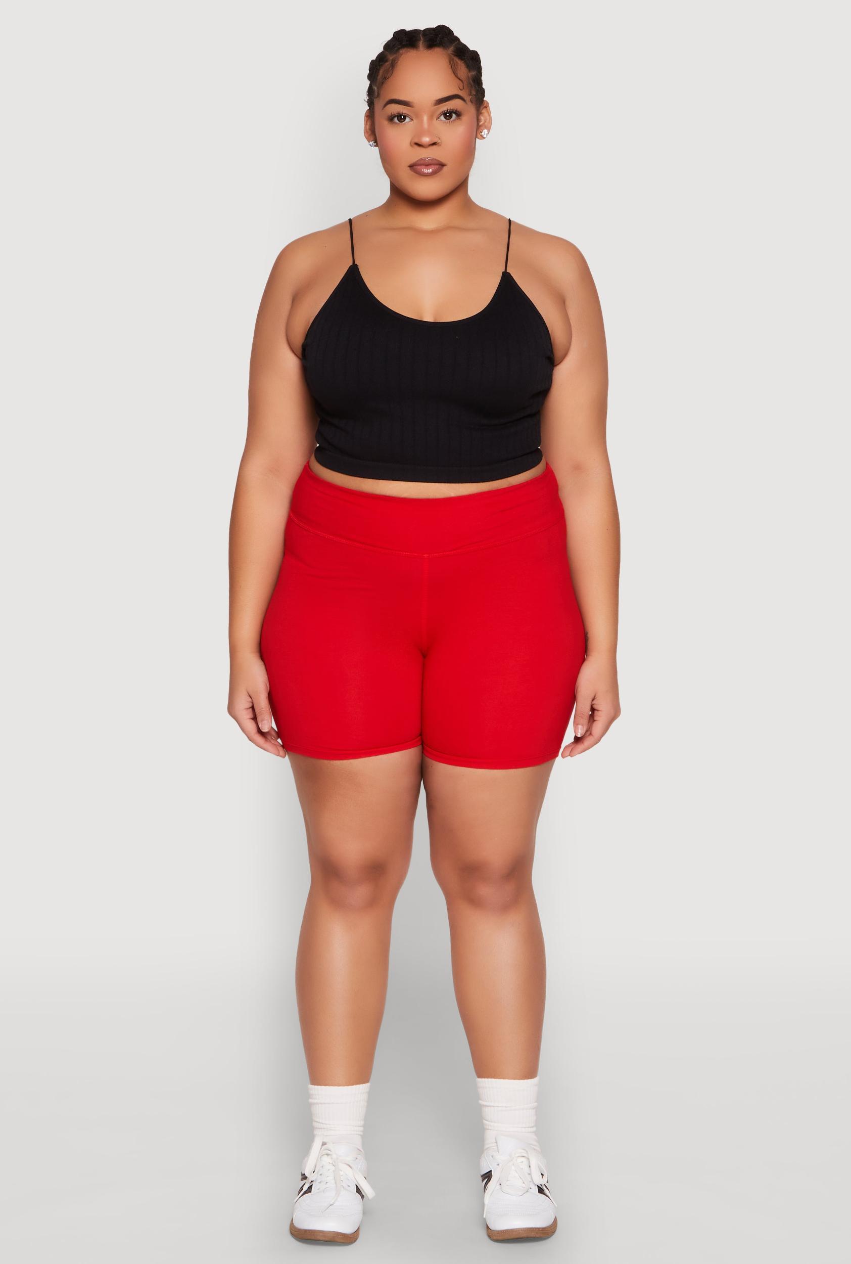 Womens Plus Size High Waist Bike Shorts Product Image