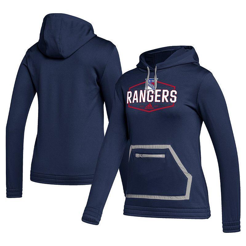 Womens adidas Navy New York Rangers Team Pullover Hoodie Ran Blue Product Image