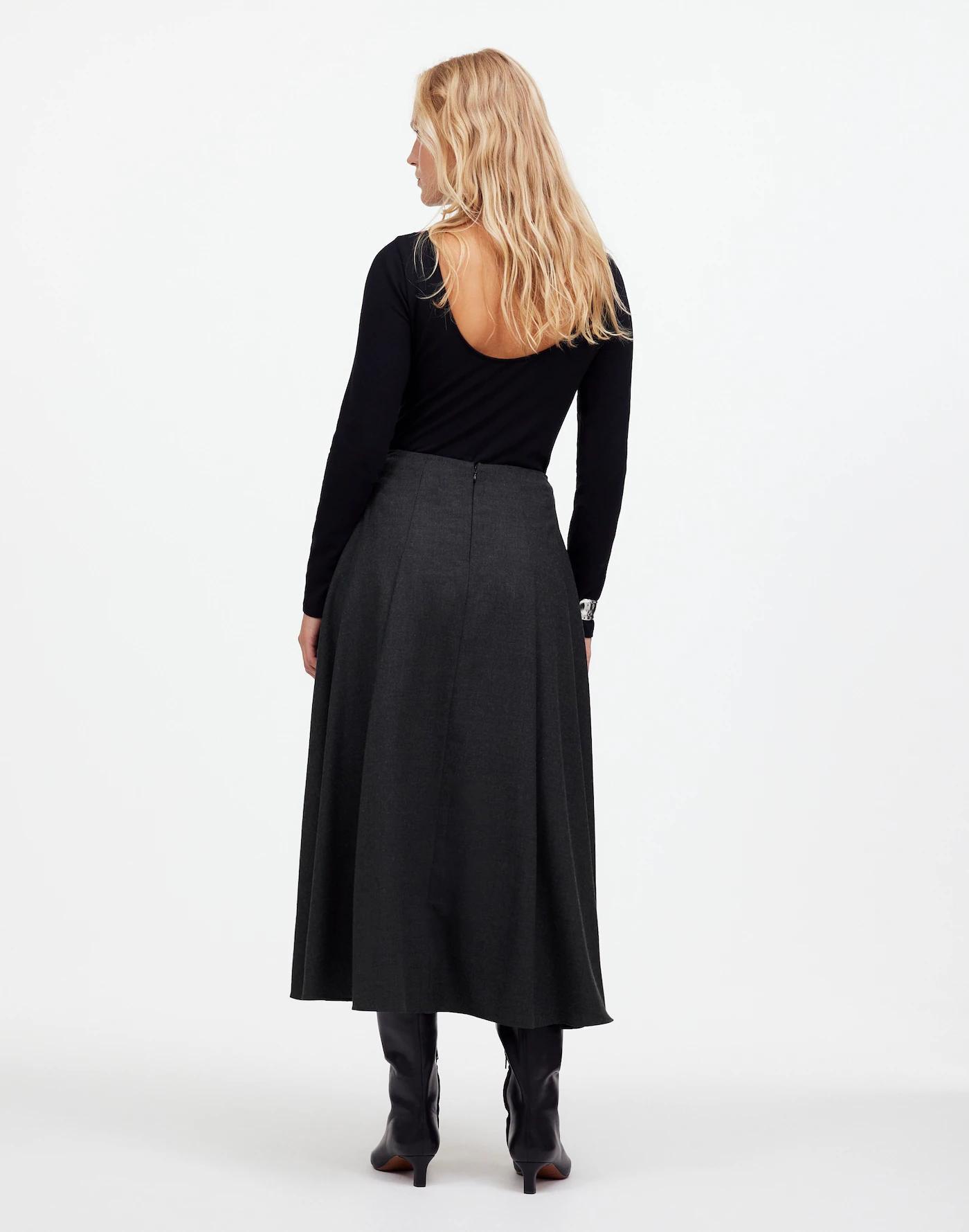 Flannel Pleated Maxi Skirt Product Image