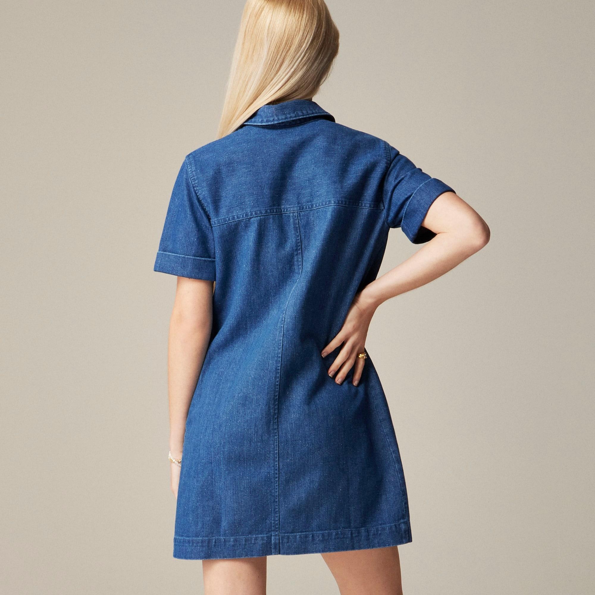 Utility pocket dress in denim Product Image