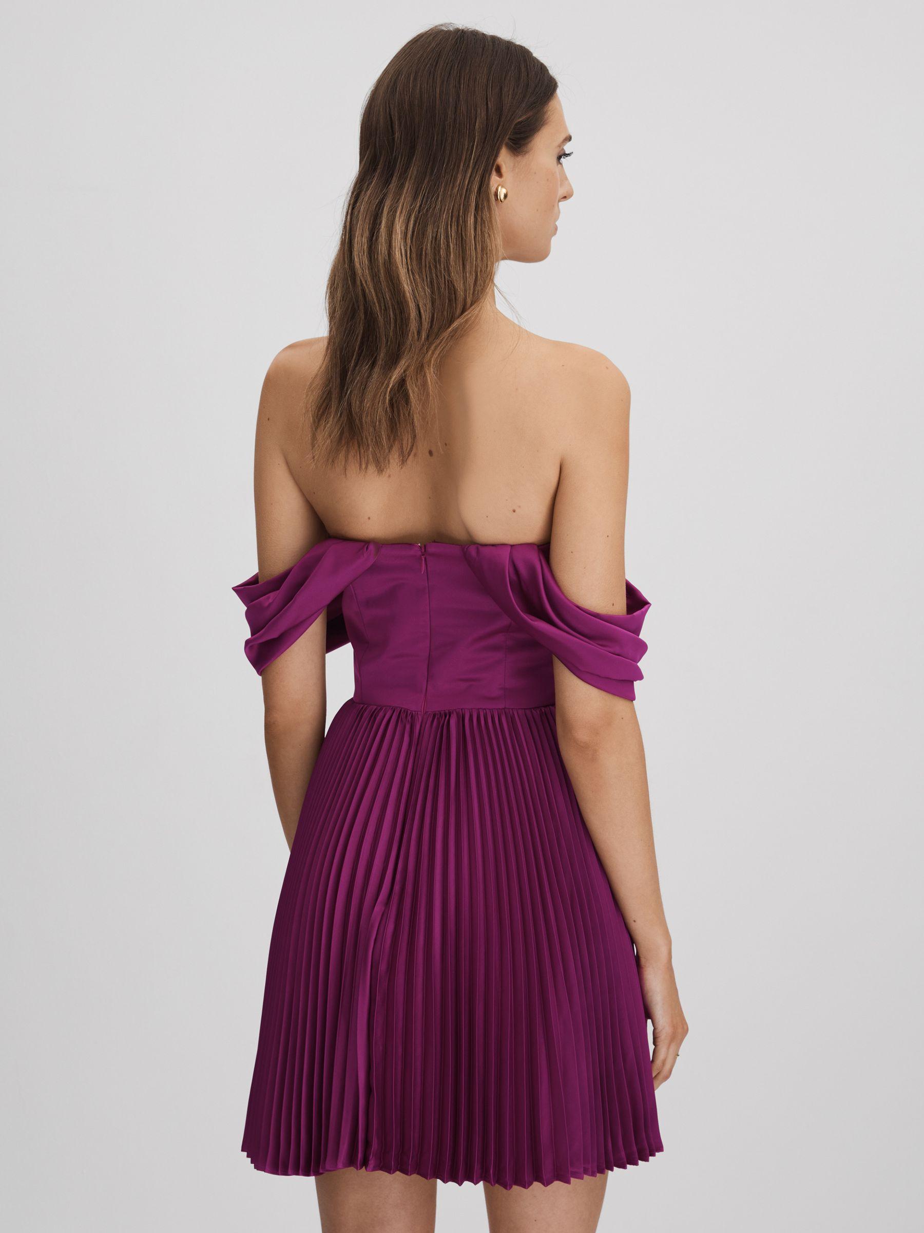 Amur Off-The-Shoulder Mini Dress in Purple Product Image