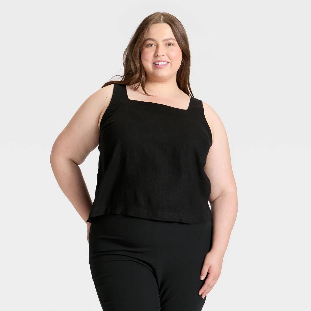 Women's Linen-Blend Tank Top - A New Day™ Product Image