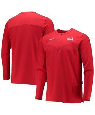 Men's Nike Red Team USA Half-Zip Performance Jacket, Size: Medium, Usa Red Product Image