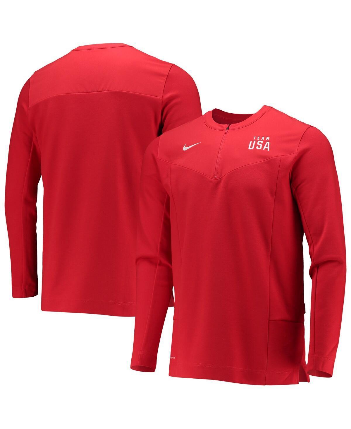 Men's Nike Red Team USA Half-Zip Performance Jacket, Size: Medium, Usa Red Product Image