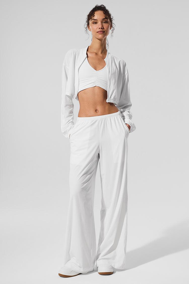 Cropped Breezy Full-Zip Cover Up - White Product Image