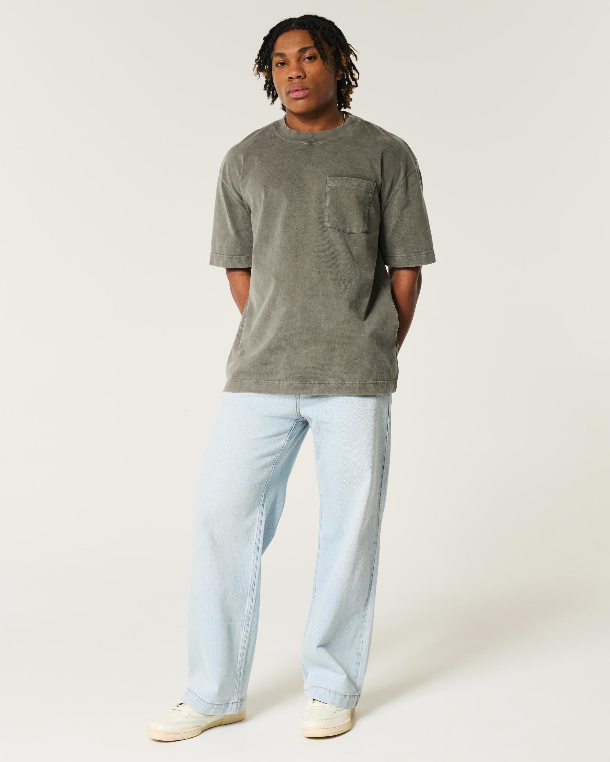 Boxy Heavyweight Washed Crew T-Shirt Product Image