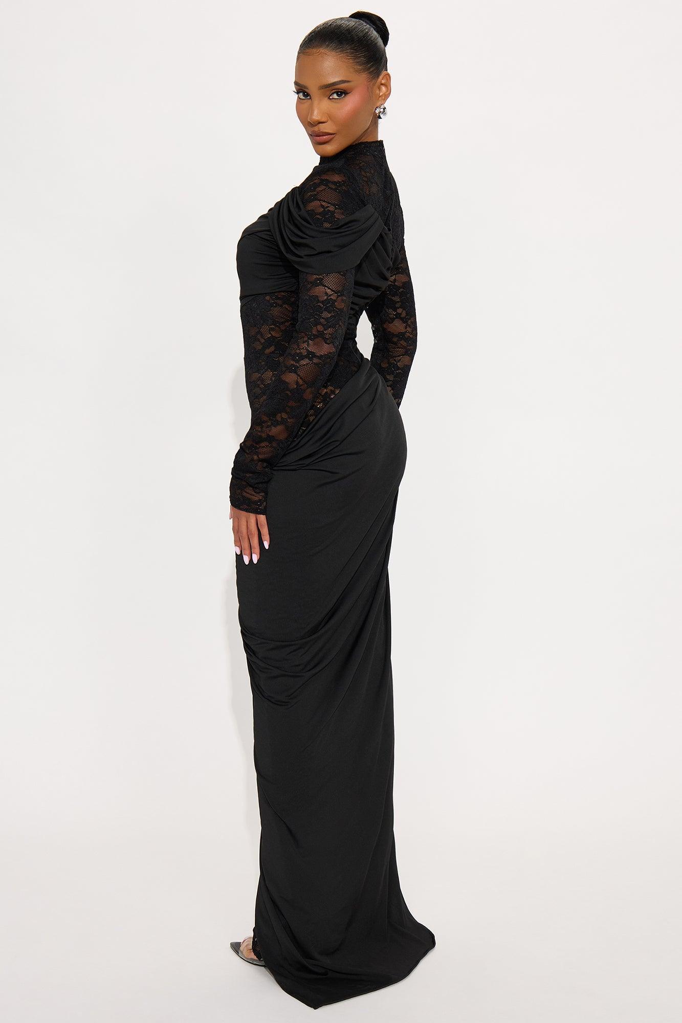 Claudette Lace Long Sleeve Jumpsuit - Black Product Image