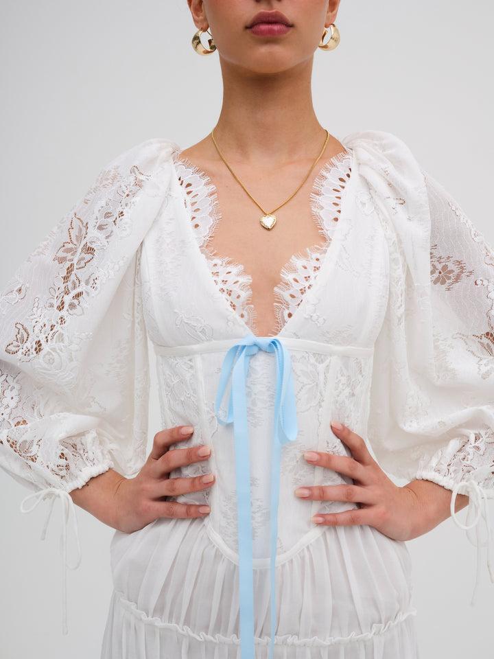 Ellis Mini Dress — White Product Image