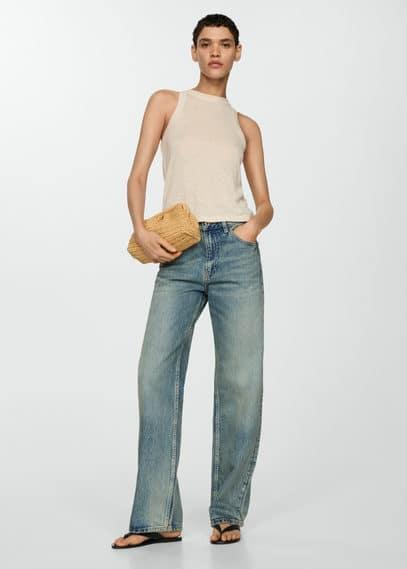 Mango Womens Natural Fiber Clutch Bag Product Image