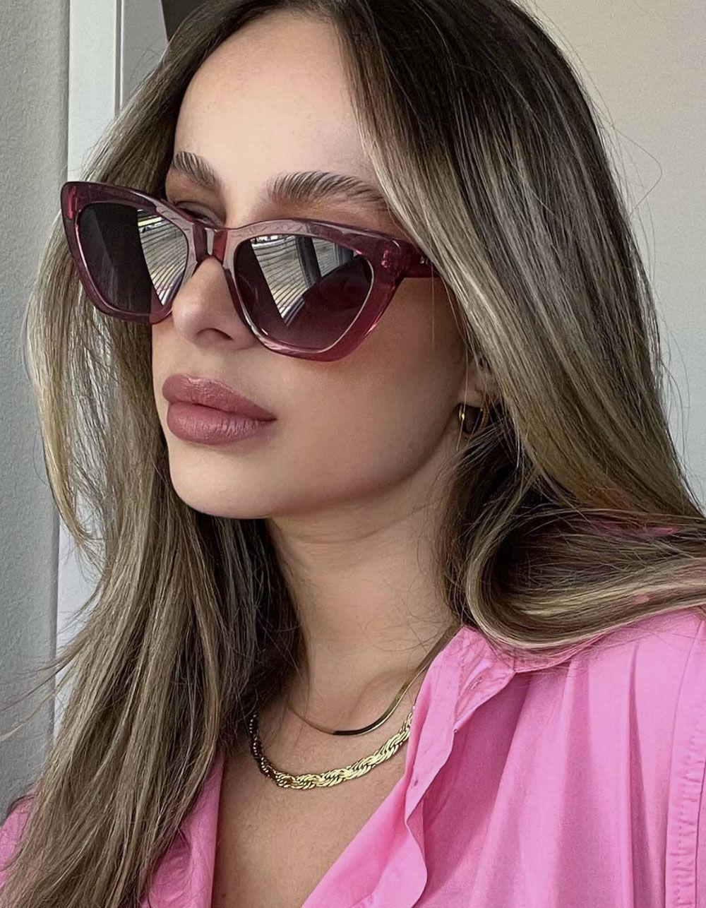 DIFF EYEWEAR Camila Cateye Sunglasses - PINK COMBO Product Image