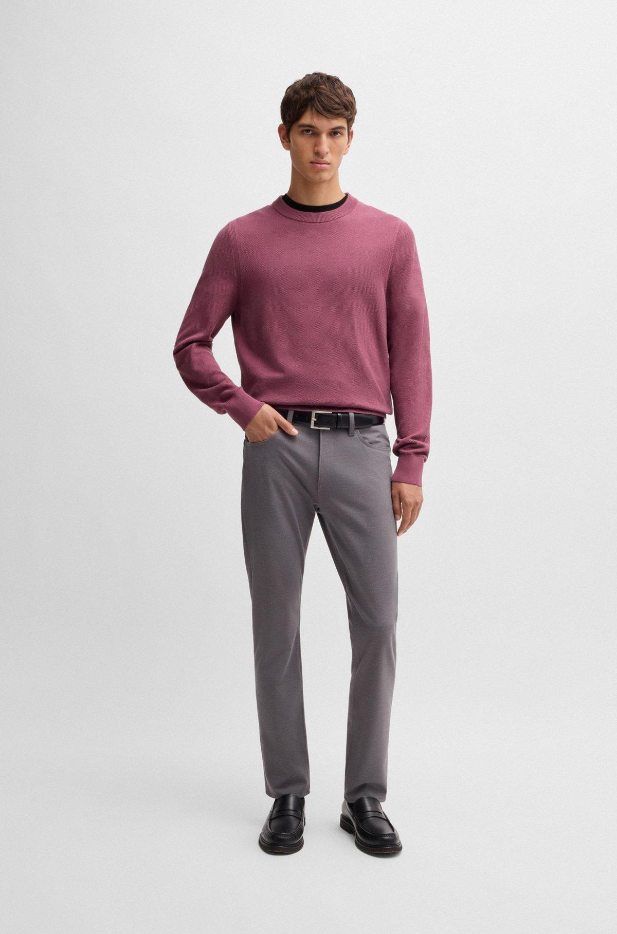 Micro-structured sweater in cotton Product Image